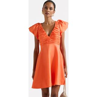 Forever New Mini June Petite Ruched V-hals Kjole Indeholder Hør42