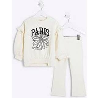 River Island River Island Cream Girls Paris Flower Sweater Set