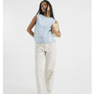 River Island River Island Cream Petite Relaxed Straight Ditsy Floral Print 100% Cotton Jeans
