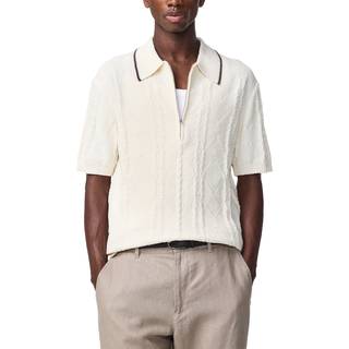 NN07 Gustav Bouclé Half Zip Polo Ivory