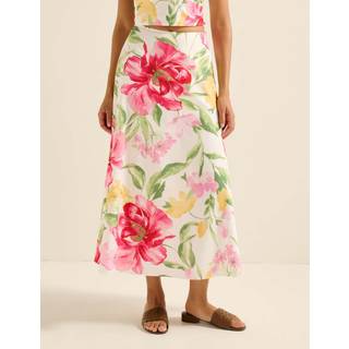 Forever New Forever New Cream Talia Printed Midi Skirt