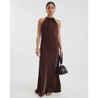 River Island River Island Brown Petite Halter Maxi Dress