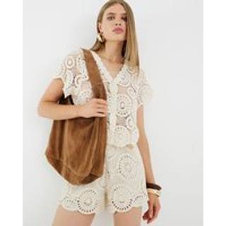 River Island River Island Slouch-skuldertaske i ruskind