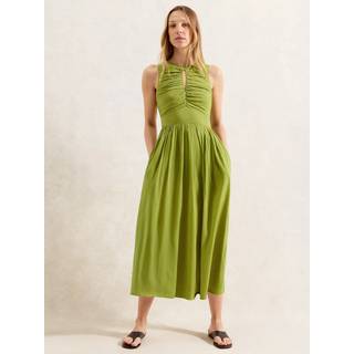 Ro & Zo Ro & Zo Green Keyhole Front Midi Dress