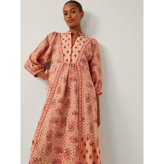 Monsoon Monsoon Pink Sibyl Contrast Print Midi Dress - Large