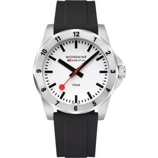 Mondaine MSN.4211B.RB Herrenuhr Numeri Quarz Schwarz/Weiß 42 mm