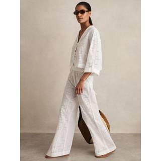 Reiss Reiss Poppy Cotton Broderi Side-Slips Bukser