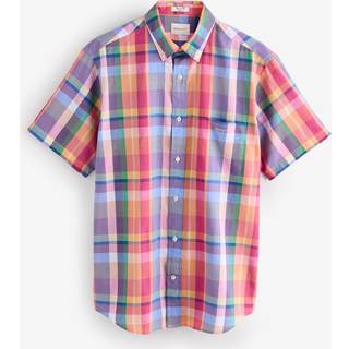 GANT Herre Regular fit kortærmet skjorte af indisk madras (S)