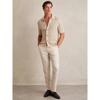 Reiss Toby Basketweave-Knit Knapper Cotton-Blend Skjorterxsmall