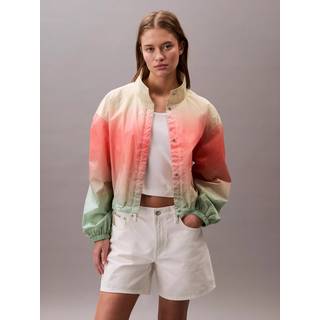 Cropped Ombre Nylon Jacket - Green - S