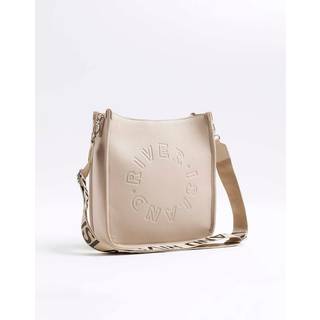 River Island River Island Beige Messenger-taske med Logo