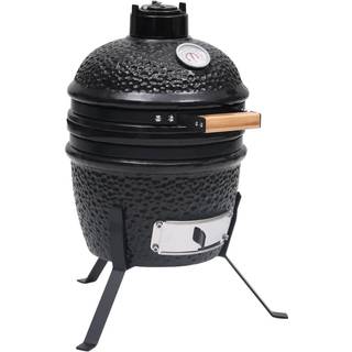 2-i-1 Kamado-røgegrill 56 cm keramisk sort