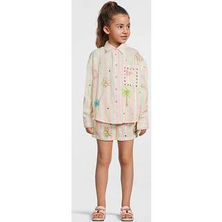 River Island River Island Pink Girls Stripe Embroid Shirt set