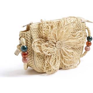 River Island Raffia Blomster Skuldertaskeen