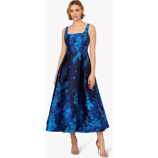 Adrianna Papell Adrianna Papell Blue Border Jacquard Dress