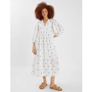 Accessorize Accessorize White Embroidered Long Sleeve Maxi Dress