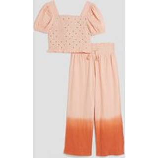 River Island River Island Orange Lurex Shirred 100% Cotton Top & trouser Set - 122128cm