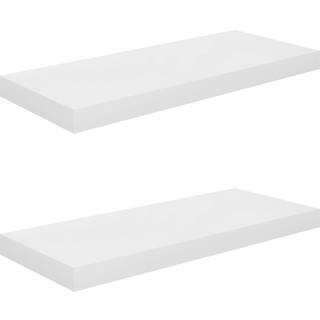 Væghylder 2 Stk. 60X23,5X3,8 Cm Mdf Sort Højglans