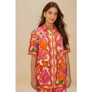 Farm Rio Floral linen-blend shirt - multicoloured - XS