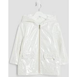 River Island River Island White Girls Glitter Rain Trench Coat