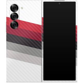 Carbon Fiber Phone Skin kompatibel med Samsung Galaxy Z Fold 6 - Slant Stripes - Premium 3M Vinyl Protective Wrap Decal Cover - Let at anvende |