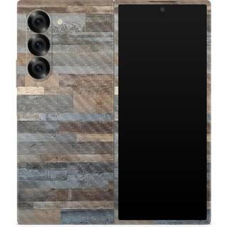 Carbon Fiber Phone Skin kompatibel med Samsung Galaxy Z fold 6 - Gr? tr? - Premium 3m vinylbeskyttelsesindpakning Decal Cover - Let at anvende |