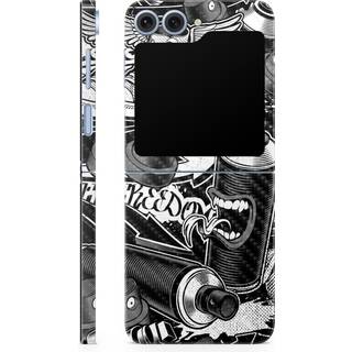 Carbon Fiber Phone Skin kompatibel med Samsung Galaxy Z Flip 6 - Mono Hip Hop - Premium 3m vinylbeskyttende indpakningskumafd?kning - Let at anve