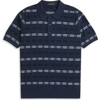 Fred Perry Striped Polo T Shirt Blue