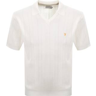 Farah Woodford Knit Polo T Shirt Ecru