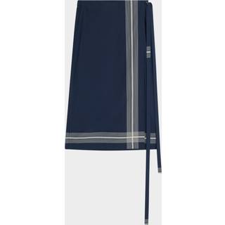 Vince Striped cotton wrap skirt - blue - XL+