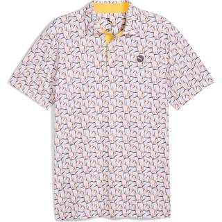 Men&#39;s Puma MATTR Paradise Golf Polo T-Shirt, White T-Shirt, Size L T-Shirt, Clothing - Sunny Yellow - L