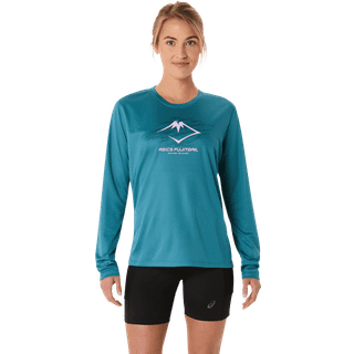 Asics Women's Fujitrail Logo LS Top Atlantis Blue, S