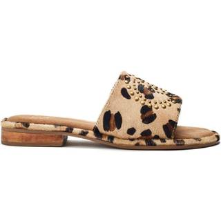 Moda in Pelle Moda in Pelle Animal Print Ferula Flat Studded Mules