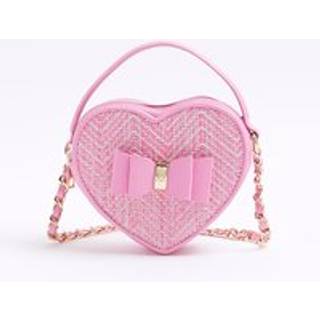 River Island River Island Pink Girls Faux Leather Heart Cross-Body Bag