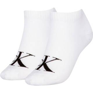 Calvin Klein 2-pak Women Monogram Sneaker Socks - White - Str 39/42