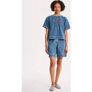 Omnes Omnes Cally 100% Bomuld Korsstinget Broderet Denim