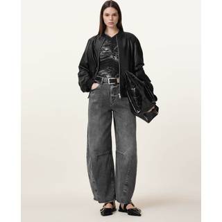 All Saints AllSaints Black Dana Leather Bomber Jacket