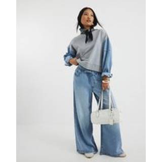River Island River Island Blue Petite Denim Wide leg Pyjama Pant Jeans