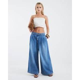 River Island River Island Petite skræddersyede jeans med vide ben