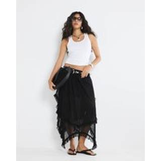 River Island Lace Asymetrisk kant Maxi Nederdele42