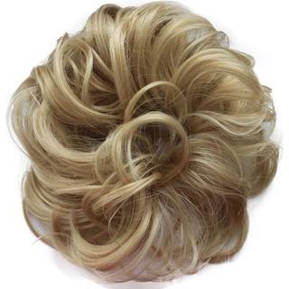 Caisha rodet scrunchie bun voluminøs bølget hårstykket varmebestandigt syntetiske fibre lys blondine g14a