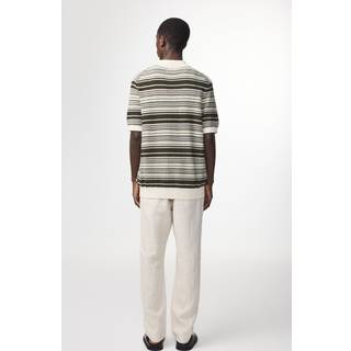 NN07 Nolan Knitted Striped Short Sleeve Shirt Multi