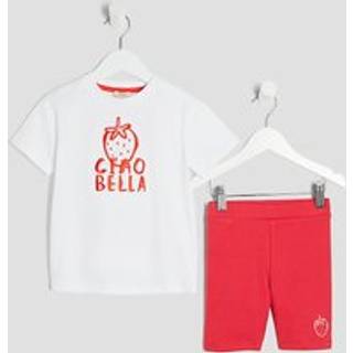 River Island River Island Cream Girls Ciao Bella T-Shirt Set