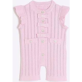 River Island River Island Pink Baby Girl Pointelle Romper Set