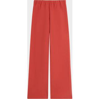Vince Cotton and linen-blend wide-leg pants - red - M