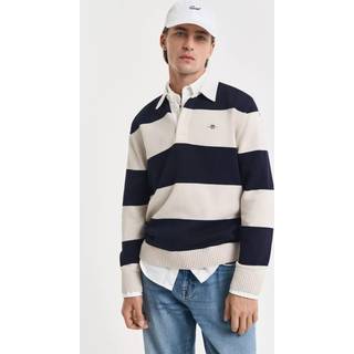 GANT Herre Tværstribet polosweater (L)