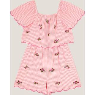 Monsoon Blomster Tryk Broderet Ternet 100% Bomuld Playsuit104110cm