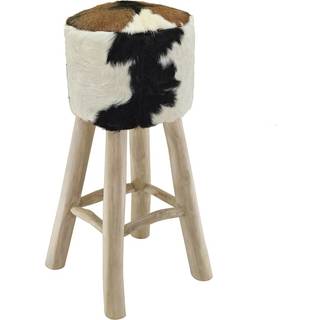 barstol gedeskindslæder og massivt teaktræ