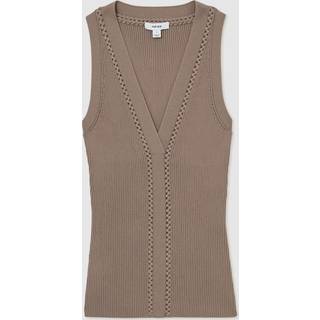 Reiss Lanette Craft-Stitch Rib-Knit Vestmedium