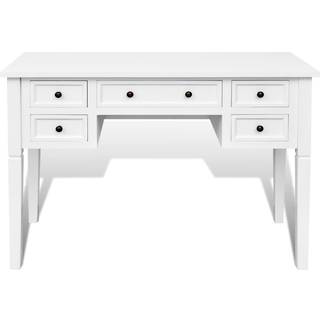 Skrivebord Med Fem Skuffer - Hvid